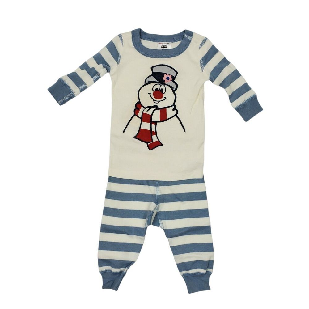 Hanna Andersson Pajamas Frosty The Snowman Long Johns 60 Cm 3-6M Organic‎ Cotton